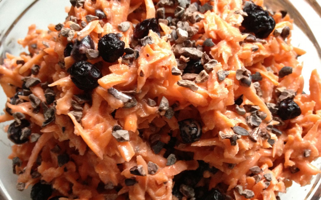 Carrot & Wild Blueberry Salad with Cacao
